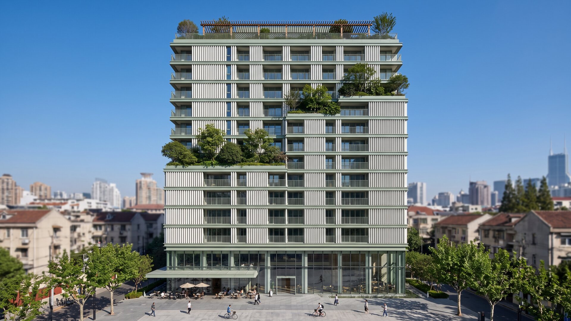 Building render of Jing'an Cloud Garden